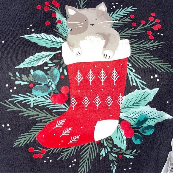 Women's Croft & Barrow Holiday Long Sleeve NEW SZ M black long sleeve Christmas - Picture 6 of 10